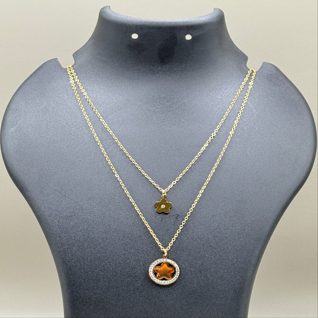 Star and Flower Layered Necklace