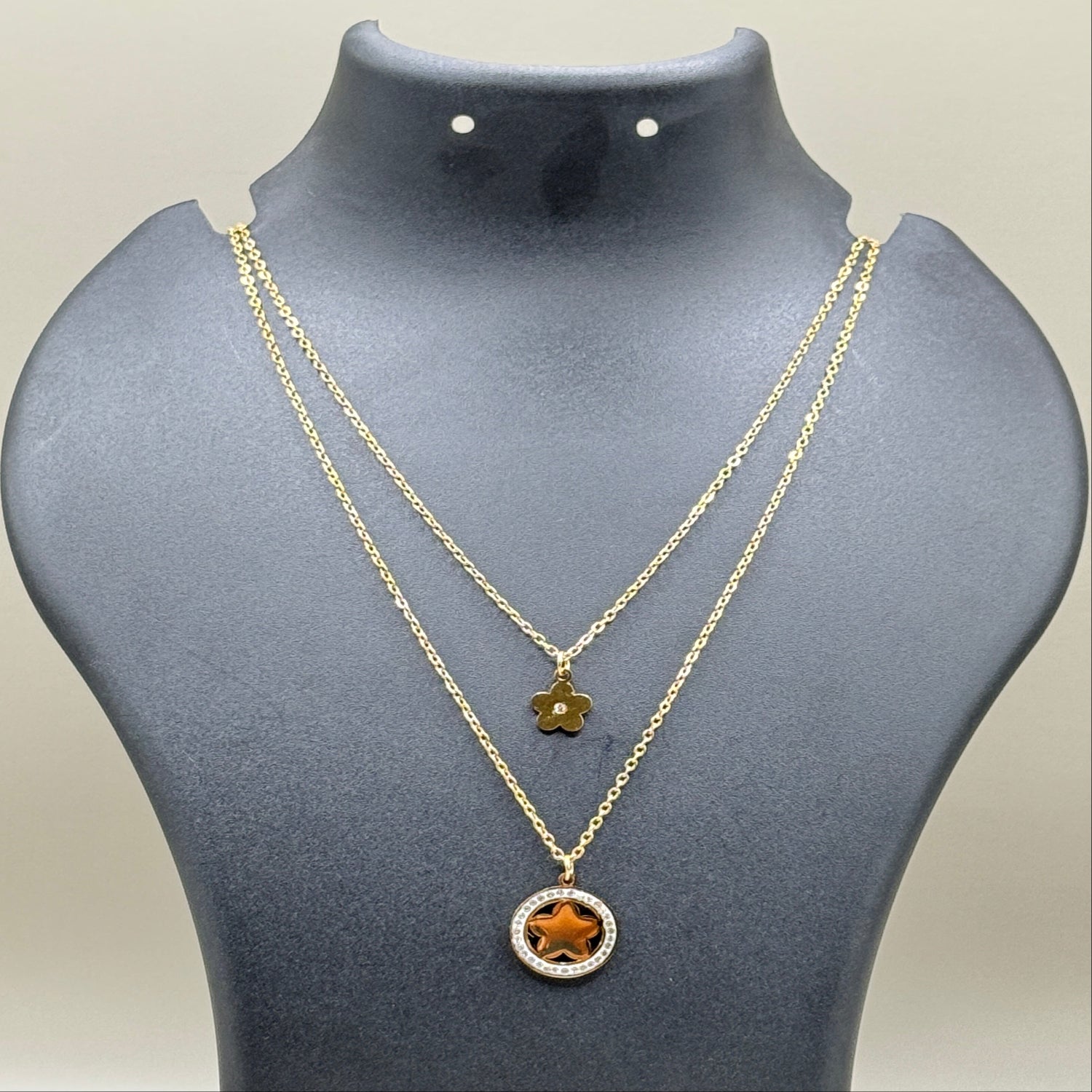 Star and Flower Layered Necklace