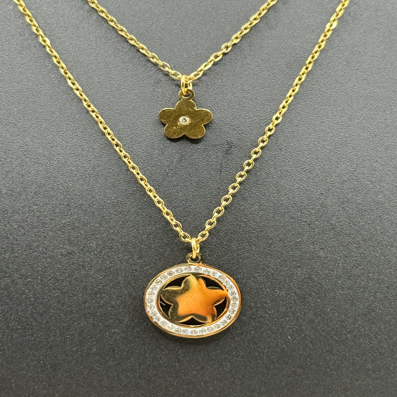 Star and Flower Layered Necklace