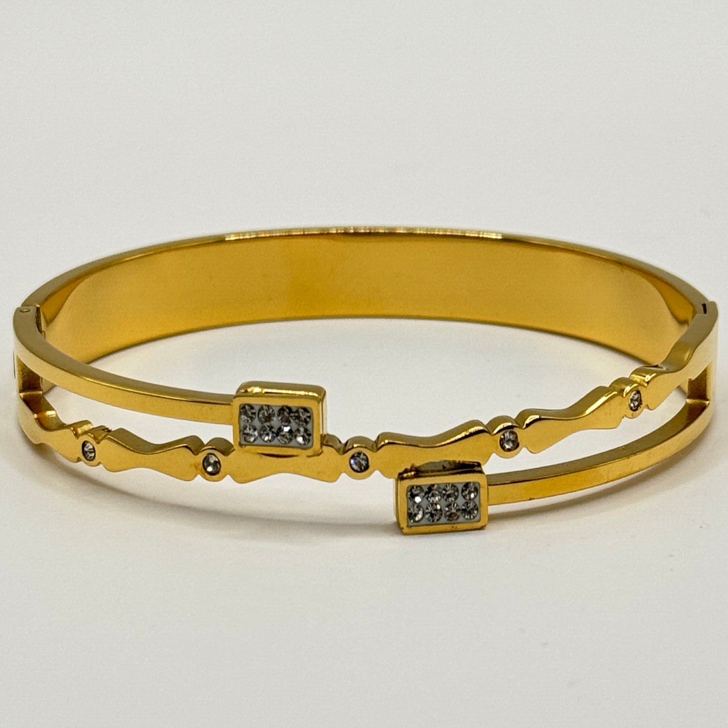 Rectangular Bezels Bangle-JB1017