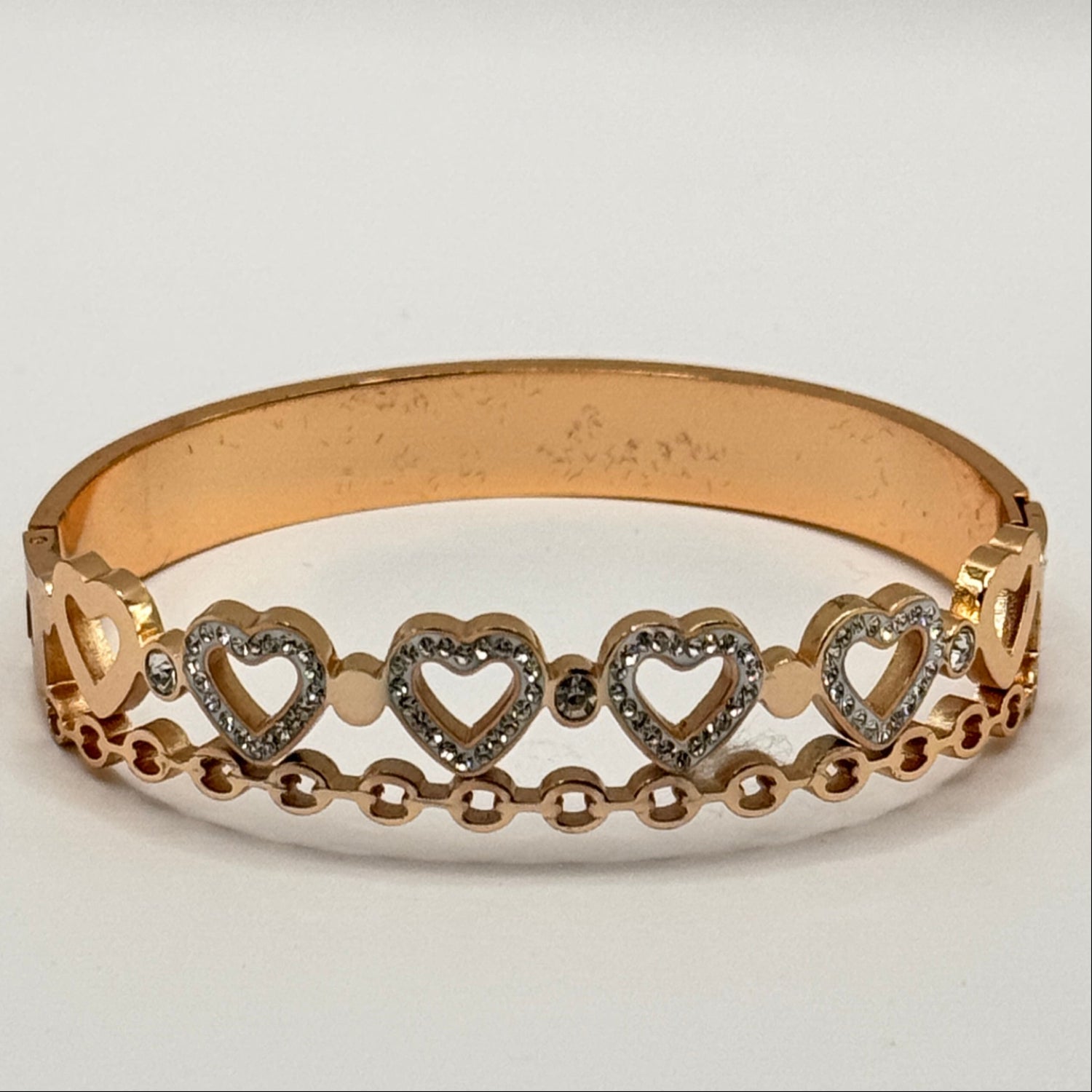 Crystal Heart Bangles